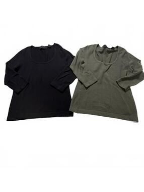 EXPRESS SZ S, Lot of‎ 2 Sweaters Black/Olive Green 3/4 Sleeves Acrylic Blend Y2K